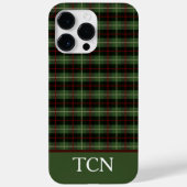 Coques Case-Mate iPhone Monogramme Initiales Rouge Vert Noir Tartan Plaid (Verso)