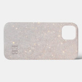 Coques Case-Mate iPhone Monogramme Initiales Subtil Paillettes Crème Bohèm (Verso (horizontal))