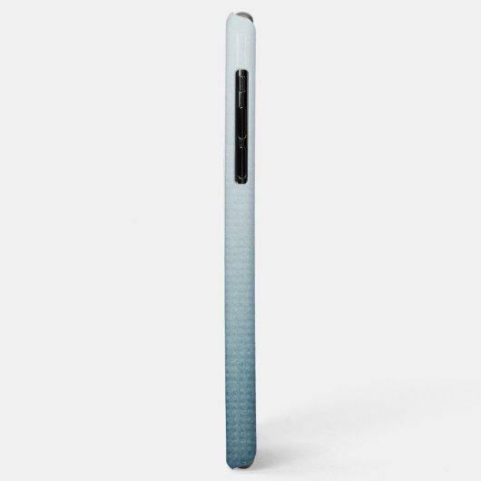Coques Case-Mate iPhone *~* Monogramme Iridescendance Turquoise Textile Gr (Dos/Gauche)