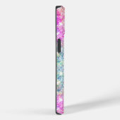 Coques Case-Mate iPhone monogramme irisé de fausse parties scintillant vio (Verso / Droite)
