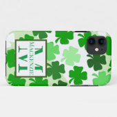 Coques Case-Mate iPhone Monogramme irlandais shamrock Première Saint Patri (Dos (Horizontal))