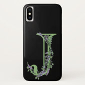 Coques Case-Mate iPhone Monogramme J Lavender Eucalyptus (Dos)