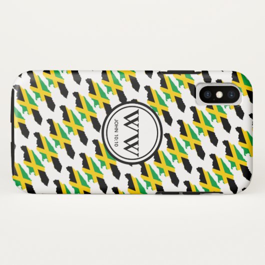 Coques Case-Mate iPhone Monogramme JAMAICA personnalisé élégant (Dos (Horizontal))