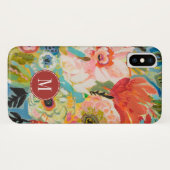 Coques Case-Mate iPhone Monogramme | Jardin secret Floral III (Dos (Horizontal))