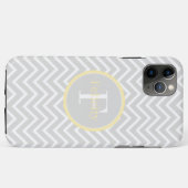 Coques Case-Mate iPhone Monogramme jaune Chevron (Dos (Horizontal))