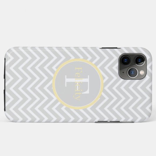 Coques Case-Mate iPhone Monogramme jaune Chevron (Dos (Horizontal))