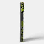 COQUES Case-Mate iPhone MONOGRAMME JAUNE EN PIERRE NOIRE DAMASK (Verso / Droite)