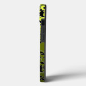 COQUES Case-Mate iPhone MONOGRAMME JAUNE EN PIERRE NOIRE DAMASK (Verso / Gauche)