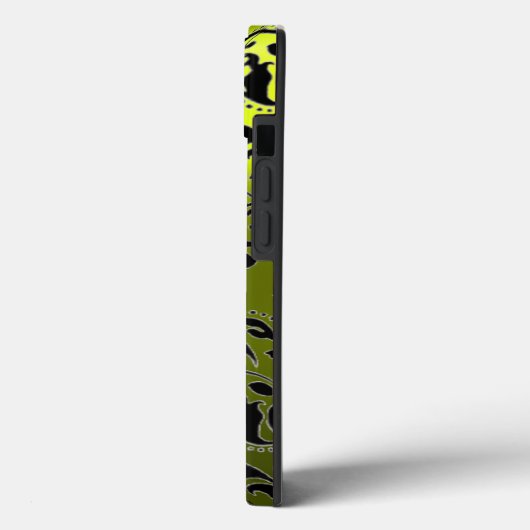 COQUES Case-Mate iPhone MONOGRAMME JAUNE EN PIERRE NOIRE DAMASK (Verso / Gauche)