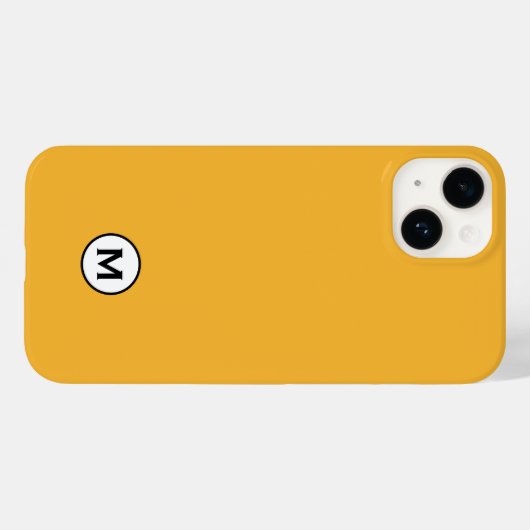 Coques Case-Mate iPhone Monogramme jaune moutarde moderne (Verso (horizontal))