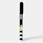 Coques Case-Mate iPhone Monogramme jaune noir avec pois blancs (Verso / Droite)