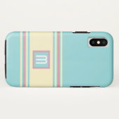 Coques Case-Mate iPhone Monogramme jaune rose bleu Moderne Élégant (Dos (Horizontal))