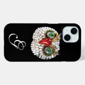 Coques Case-Mate iPhone MONOGRAMME JEWEL OWL, Or, Émeraude verte, opale (Verso (horizontal))