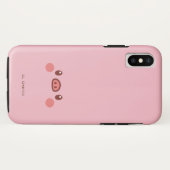 Coques Case-Mate iPhone Monogramme. Kawaii Cute Emoji Piggy. (Dos (Horizontal))