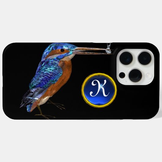 Coques Case-Mate iPhone MONOGRAMME KINGFISHER, Bleu électrique, Noir (Verso (horizontal))