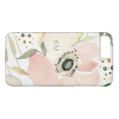 Coques Case-Mate iPhone Monogramme | la joie de l'aquarelle du blanc | (Dos (Horizontal))