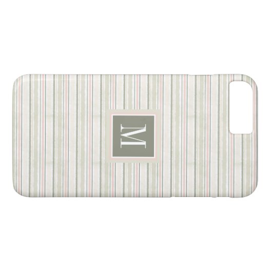 Coques Case-Mate iPhone Monogramme | la joie des rayures d'aquarelle du (Dos (Horizontal))