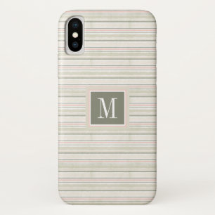 Case-Mate iPhone Case Monogramme la joie des rayures d'aquarelle du