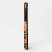 Coques Case-Mate iPhone Monogramme léopard orange et jaune (Dos/Gauche)