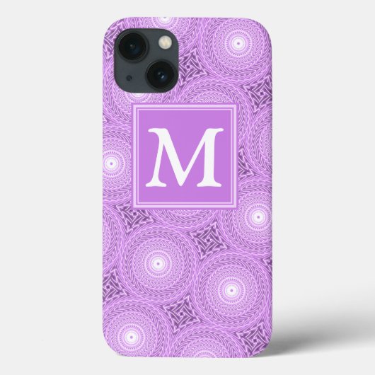 Coques Case-Mate iPhone Monogramme lilas cercles violets motif Coque-Mate  (Verso)