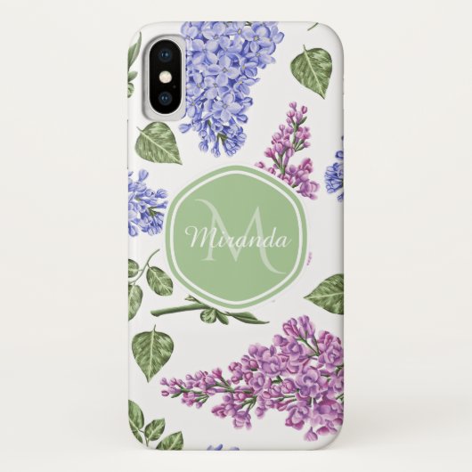 Coques Case-Mate iPhone Monogramme Lilas Lavande (Dos)