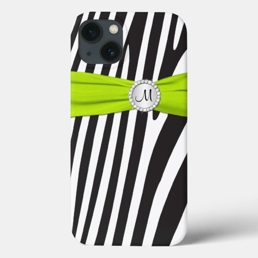Coques Case-Mate iPhone Monogramme Lime noir blanc Zèbre rayé iPad Air (Verso)