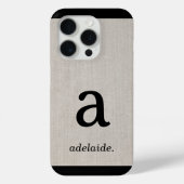 Coques Case-Mate iPhone Monogramme | Linge minimal moderne Look Nom initia (Verso)