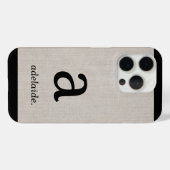Coques Case-Mate iPhone Monogramme | Linge minimal moderne Look Nom initia (Verso (horizontal))