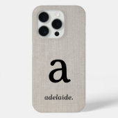 Coques Case-Mate iPhone Monogramme | Linge minimal moderne Look Nom initia (Verso)