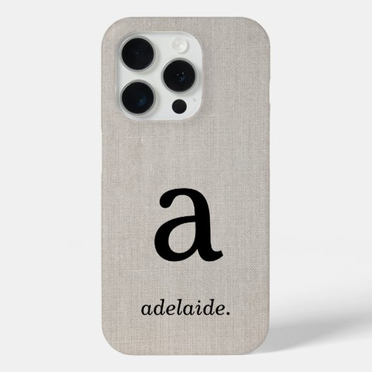 Coques Case-Mate iPhone Monogramme | Linge minimal moderne Look Nom initia (Verso)