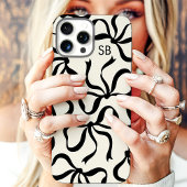 Coques Case-Mate iPhone Monogramme Liquide Et Bow Noir