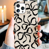 Coques Case-Mate iPhone Monogramme Liquide Et Bow Noir