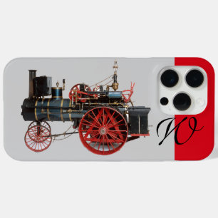 Coque iPhone 15 Pro Max MONOGRAMME LOCOMOTIF À VAPEUR vintage