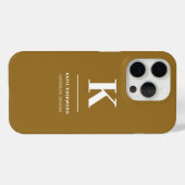 Coques Case-Mate iPhone Monogramme Luxe minimal Élégant Or (Verso (horizontal))