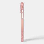 Coques Case-Mate iPhone Monogramme Luxueux Shimmer Rose Doré Élégant (Verso / Gauche)