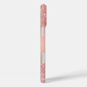 Coques Case-Mate iPhone Monogramme Luxueux Shimmer Rose Doré Élégant (Verso / Droite)