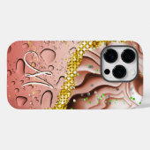 Coques Case-Mate iPhone Monogramme M Brown Marbre Imaginaire Pluie Droplet (Verso (horizontal))