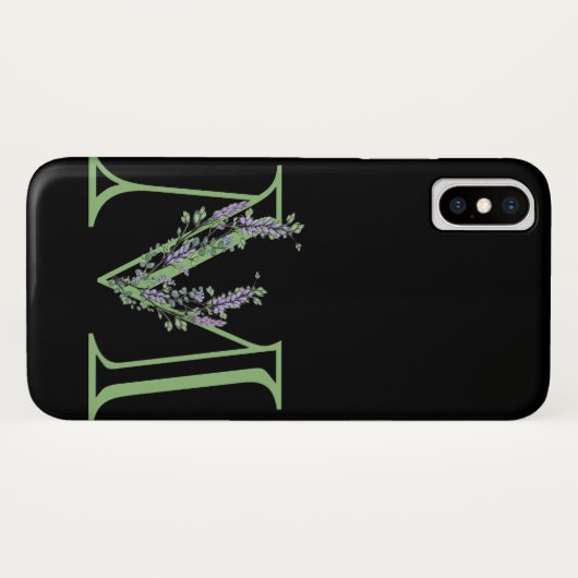 Coques Case-Mate iPhone Monogramme M Lavender Eucalyptus (Dos (Horizontal))