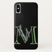 Coques Case-Mate iPhone Monogramme M Lavender Eucalyptus (Dos)