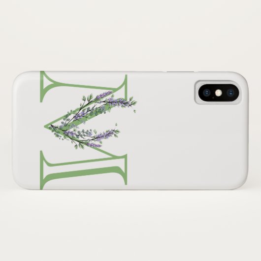 Coques Case-Mate iPhone Monogramme M Lavender Eucalyptus (Dos (Horizontal))