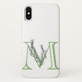Coques Case-Mate iPhone Monogramme M Lavender Eucalyptus (Dos)