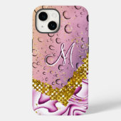 Coques Case-Mate iPhone Monogramme M Parties scintillant d'or Droplets de  (Verso)