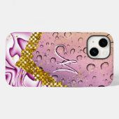 Coques Case-Mate iPhone Monogramme M Parties scintillant d'or Droplets de  (Verso (horizontal))