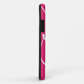 Coques Case-Mate iPhone Monogramme M rose Chaud, Script Blanc (Dos/Droite)