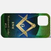 Coques Case-Mate iPhone Monogramme maçonnique fractal moderne (Verso (horizontal))