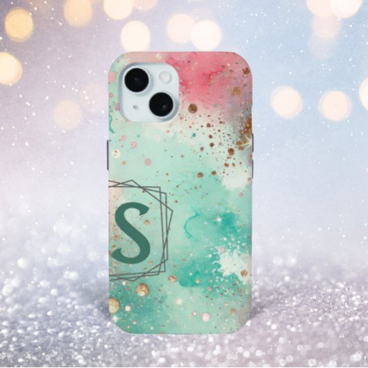 Coques Case-Mate iPhone Monogramme magique Confetti sur mesure initiale