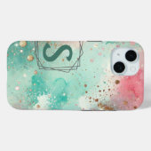 Coques Case-Mate iPhone Monogramme magique Confetti sur mesure initiale (Verso (horizontal))