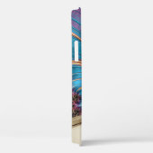 Coques Case-Mate iPhone Monogramme manuscrit Fractal Blue Gold (Verso / Droite)