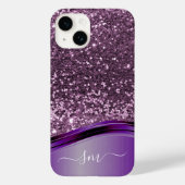 Coques Case-Mate iPhone Monogramme manuscrit Parties scintillant violet Lo (Verso)