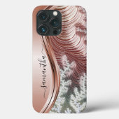 Coques Case-Mate iPhone Monogramme manuscrit rose métal or (Verso)